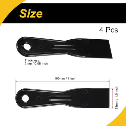 4 Pcs Putty Scraper 1.5" ABS Plastic Spatula Drywall Patch Repair Spreader Wall Covering Smoother Black - size: 1.5"