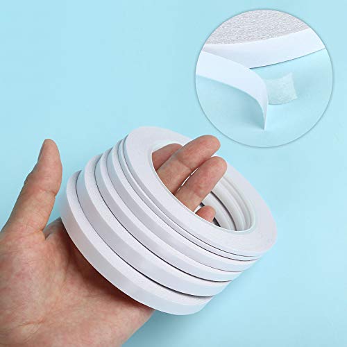 Kesote 6 Rolls Double Sided Tape for Crafts Scrapbooking, 3 Sizes - 1/8 in, 1/4 in, 3/8 in Thin Double Sided Adhesive Tape, 82Ft Per Roll - size: 1/8 In, 1/4 In, 3/8 In
