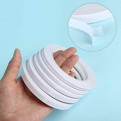 Kesote 6 Rolls Double Sided Tape for Crafts Scrapbooking, 3 Sizes - 1/8 in, 1/4 in, 3/8 in Thin Double Sided Adhesive Tape, 82Ft Per Roll - size: 1/8 In, 1/4 In, 3/8 In