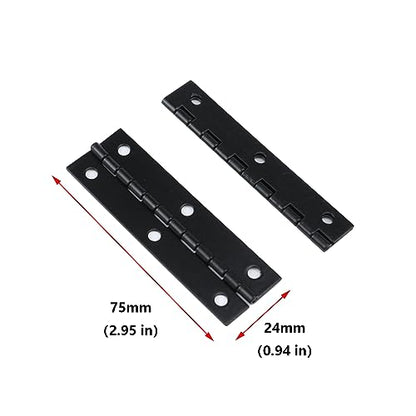 Antrader 2.9" x 0.9" Long Folding Hinges, Cabinet Gate Closet Door Hinge, Home Furniture Hardware with Mounting Screws, Black, Pack of 12 - color: Black, size: 2.9" x 0.9", 12pcs