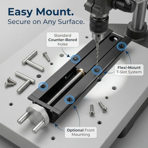 Woodworking Bench Tail Vise, 0-110 mm Stroke Range Solid Aluminum Alloy Screw Rod Bench Vises with Anodized Oxidation Wear Resist Wood Vise for Woodworking Metal Drilling