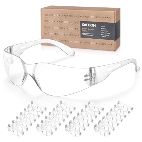Safety Glasses Bulk 28 Pack Impact & Scratch Resistant Clear Protective Eyewears Polycarbonte PPE Goggles for Construction, Nerf, Shooting, Hospital, Sports - color: Adult Size/28 Pack