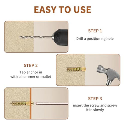 70 Packs Heavy Duty Hollow Wall Anchors with Screws, Loose Hinge and Stripped Hole Repair Kits (6x32mm) - size: M6*32