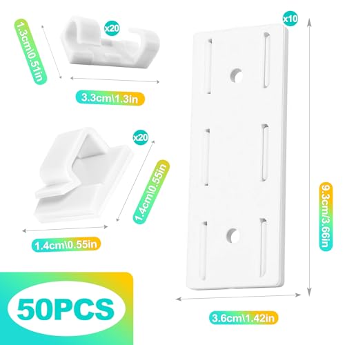 10 Pieces Self Adhesive Power Strip Holder – No-Drill Wall Mount for Surge Protectors & Extension Cords, Home, Office & Kitchen Cable Organizer