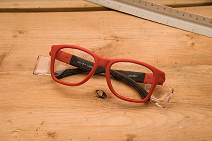 MAGID Y50 Safety Glasses for Construction | Red Frame — 1 Pair, Clear Lens | Side Shields, ANSI Z87.1+, Anti-Fog, Scratch-Resistant, 99.9% UV Protection, Polycarbonate Lens - color: Clear Lens | Red Frame, size: 1 Pair