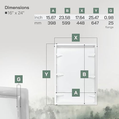 Vent Systems Access Panel for Drywall 16 x 24 Inch - Wall Hole Cover Plate - Metal Access Door with Handle - Plumbing Access Panel for Drywall - Service Shaft Crawl Space Door - Wall Access Panel - size: 16" x 24"