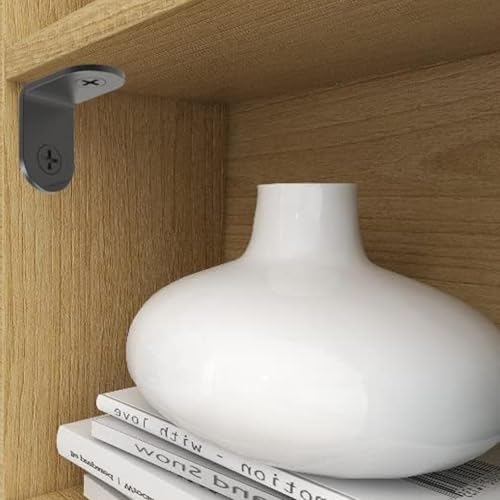 L Bracket Corner Bracket Brace Stainless Steel Small L Corner Angle Brackets 90 Degree Right Angle Brackets with Screws for Shelves Wood Furniture Cabinet Chair Drawer 20Pcs 2Sizes