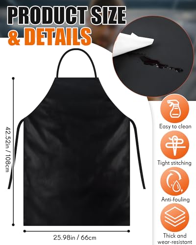 Safety Face Mask Shield with 42.5" Waterproof Rubber Apron Gloves for Men Chemical Grinding Cleaning Industrial - color: Black,orange
