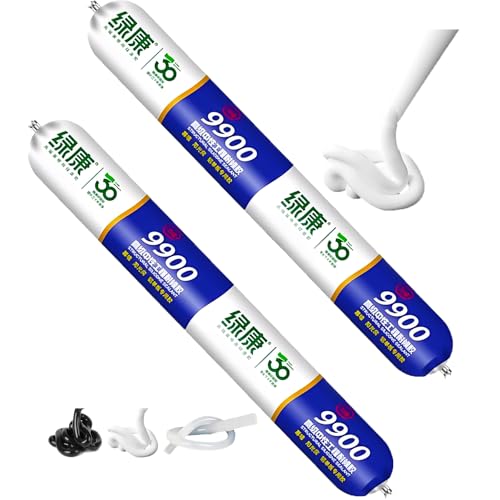 9900 Sealant Waterproof, Silicon Waterproof Sealant, Permanent Solution for Roof & Wall Cracks, Outdoor Water Proof Exterior Sealants Heat Resistant, Tear and Stretch Resistance (White,2Pcs) - color: White, size: 2Pcs