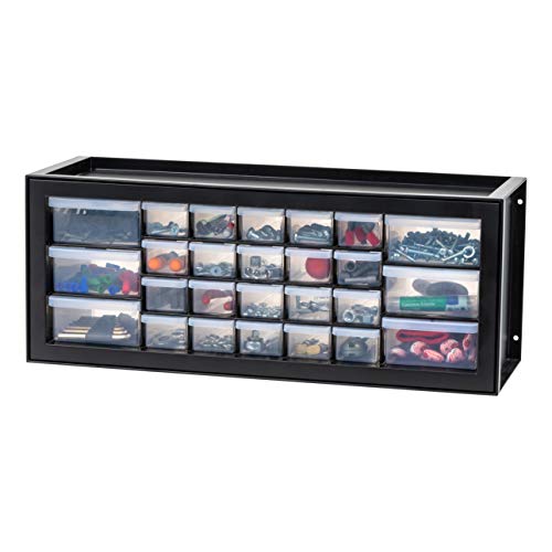 IRIS USA Plastic Storage Drawers, Made in USA, 26-Drawer Organizer Cabinet, Stackable Teacher Toolbox for Crafts, Stickers, Crayons, Markers, Beads, Hardware, Building Bricks, Garage Storage – Black - color: Black, size: 26 Drawer