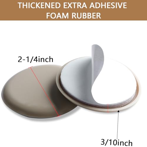2-1/4 Inch Self-Stick Furniture Sliders, Kayzn 24 PCS Furniture Sliders for Carpet, Self-Adhesive Furniture Glides Chair Sliders - Protect Carpet & Move Furniture Easily. - size: 2-1/4 inch