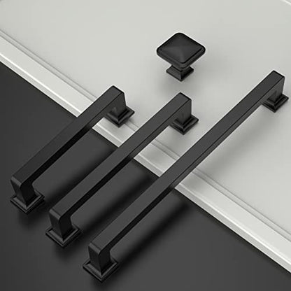 Amerdeco 10 Pack Matte Black Cabinet Pulls 5 Inch(128MM) Hole Centers Kitchen Cabinet Handles Cabinet Hardware Kitchen Handles for Cabinets Cupboard Handles Drawer Pulls ZH0019 - color: Matte Black, size: 5"/128MM Hole Center