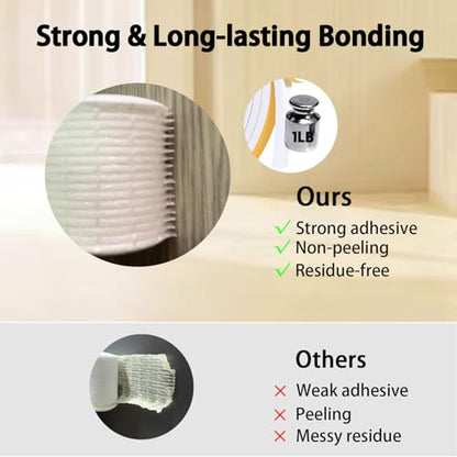 Foam White Weather Stripping Door Seal 1/2 in x 1/8 in x 50Ft,Strong Adhesive,Soundproof,Weatherproof Foam Insulation Tape, Whole-Home Narrow Gap Sealing - color: White, size: 1/2 in x 1/8 in x 50 Ft