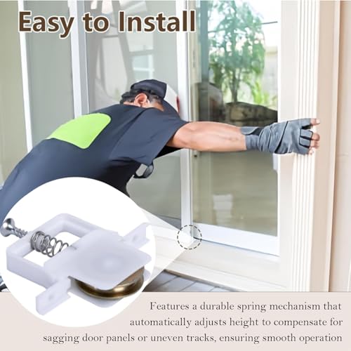 Set of 4 x 1-inch Sliding Screen Door Roller Replacement Kits, B691 and B695 Sliding Screen Door Rollers, Suitable for DIY Screen Door Roller Replacement (Includes 8 Screws) - size: 1-inch Spring-Loaded Screen Door Rollers