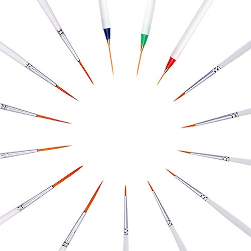 15 Pcs Detail Fine Paint Brushes Micro Mini Tiny Artist Paintbrush Set | Ultra Fine Point Tip | for Miniature Acrylic Script Liner Oil Watercolor Nail Art Painting
