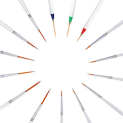 15 Pcs Detail Fine Paint Brushes Micro Mini Tiny Artist Paintbrush Set | Ultra Fine Point Tip | for Miniature Acrylic Script Liner Oil Watercolor Nail Art Painting