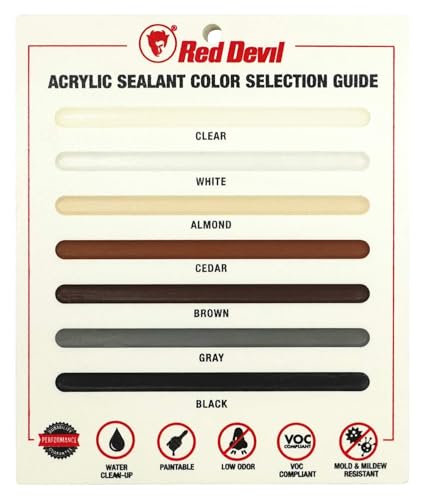 Red Devil 084650 Window & Door Silicone Acrylic Caulk & Sealant, Gray, 100% Waterproof, Paintable, 10.1 oz, Pack of 1, Made in USA - color: Gray, style: Pack of 1