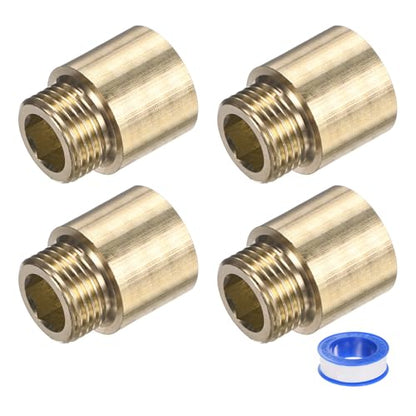 M METERXITY Shower Head Extension Arm, Brass G1/2 Male to Female Extension Pipe Fitting Adapter with PTFE Thread Seal Tape for Shower/Faucet, Pipe Plumbing Coupler 1.18"/30mm 3-Pack - size: 1.18"/30mm