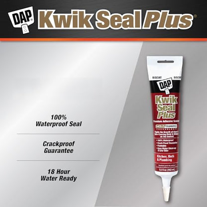 DAP Kwik Seal Plus Kitchen & Bath Adhesive Sealant, Biscuit, 5.5 Oz (7079818539)