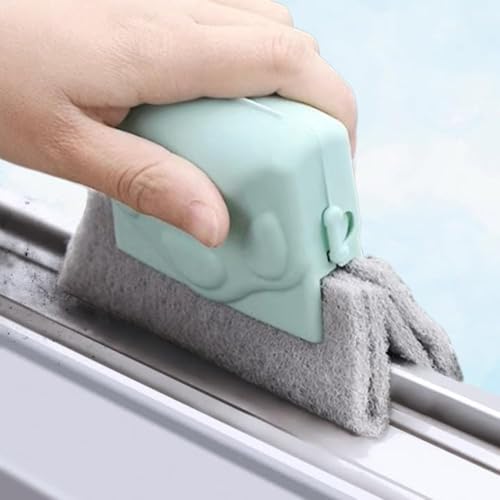 2 in 1 Window Track Cleaning Brush Tools, Hard Bristle Crevice Cleaning Brush, Multifunctional Gap Scrub Brush with Hidden Scraper, Groove Cleaning Brush for Sliding Door Track, Window Sill (Mix#2) - color: Mix#2