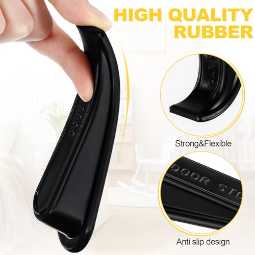 Frienda 24 Pcs Door Stoppers Heavy Duty Door Stop Wedge Rubber Door Stoppers for Door Bottom Carpet Tile Concrete Wooden Floor