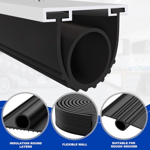 DGSL Garage Door Seals Bottom Rubber，Weather Stripping Sealing Strip Replacement, Universal Weatherproof Threshold Buffering (Black, 16Ft) - color: Black-Aluminum Track, size: 16 Ft