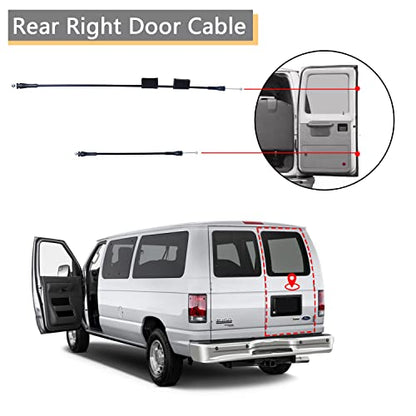 Rear Door Latch Cable Compatible for 1992-2014 F-ord E150 E250 E350 E450 E550 Van Rear Right Passenger Side Cargo Door Latch Cable Replace 8C2Z15431A02C - size: E-van Rear Right Door Cables