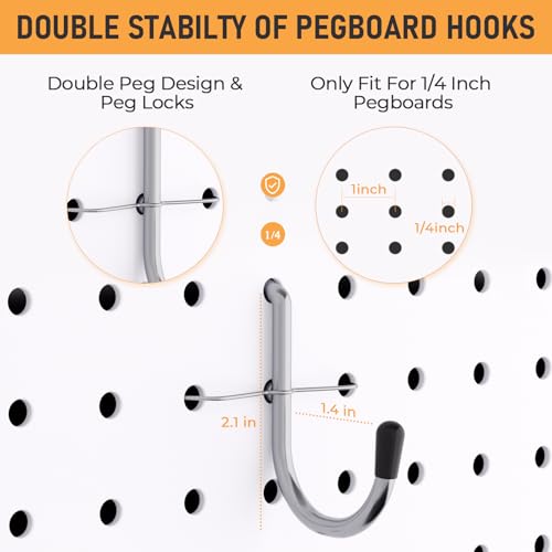 INCLY 48x36 Inch Metal Peg Board Kit with 1/4" Pegboard Hooks Accessories, 6PCS Peg Board Panels and 234PCS Black Pegboard Wall Organizer Tool Storage System for Garage Workbench Shed - size: 48x36 Inch