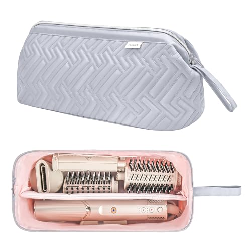 Leudes Hair Tools Travel Bag for Shark Flexstyle Carrying Case Portable Shark Hair Air Wrap Dryer Case Waterproof Dustproof Flat Curling Iron Travel Organizer (Light Gray) - color: Light Gray, size: 467.17 cubic inches