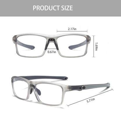 Safety Glasses with Anti-Fog and Anti-Scratch Coating, Clear Lens, Gray Frame for Construction and Workshop