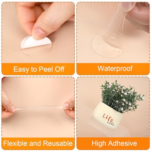 JANYUN 140 Pcs Double Sided Sticky Dots Removable Round Putty Clear Double Sided Tape for Crafts No Trace Sticky Tack Adhesive Tape (30 mm) - size: 1.18" Round