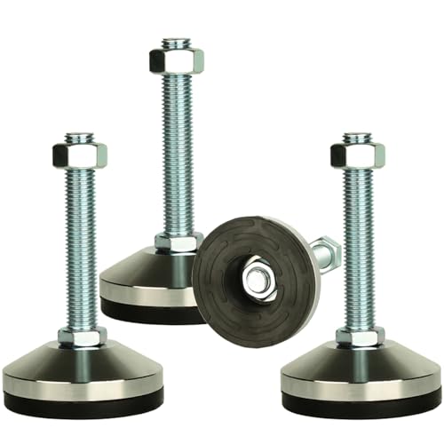 Heavy Duty Leveling Screw Leg,Leg Leveler 3.14" Dia Base,Adjustable Leveling feet M16 Thread, 2600 Lb Capacity,Capacity for Workbench, Machine, Cabinet, (D80xM16x100,4 Pcs,Black) - size: D80xM16x100,4 Pcs