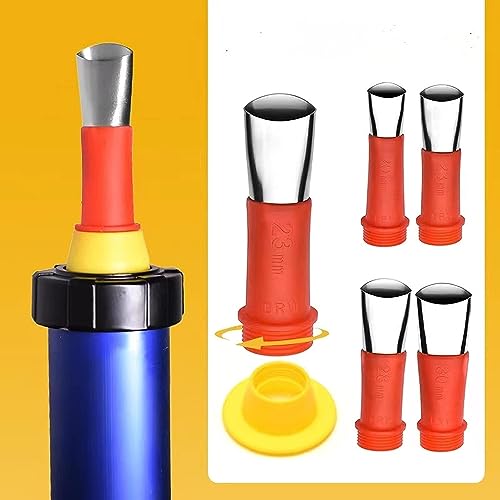 Professional Caulking Gun Nozzle Set, Red and Yellow, Plastic and Metal, Reusable Tips for Sealant Application, Door and Window Installation etc. (16-Pack)
