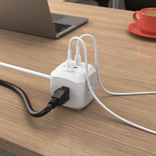 Staples TECH 3‑Outlet Extension Cord – 5 ft. 14‑AWG Indoor Power Cable for Home, Office & Workspace, White