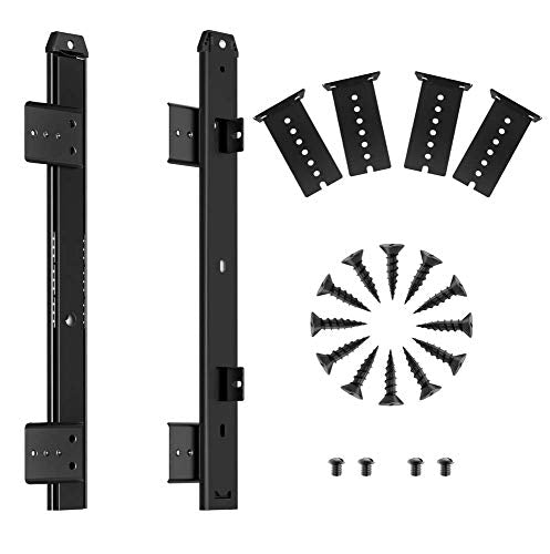 FRMSAET Heavy Duty 12/14/16/18 inches Thickness Steel Construction Ball Bearing Keyboard Slides Keyboard Drawer Slides Tray Accessories Cabinet Furniture Hardware Rails (14 inches, Black) - color: Black, size: 14 Inch