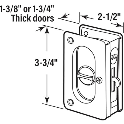 Prime-Line N 7368 Pocket Door Privacy Lock with Pull - Replace Old or Damaged Pocket Door Locks Quickly and Easily – Classic Bronze, 3-3/4” (Single Pack) - color: Classic Bronze