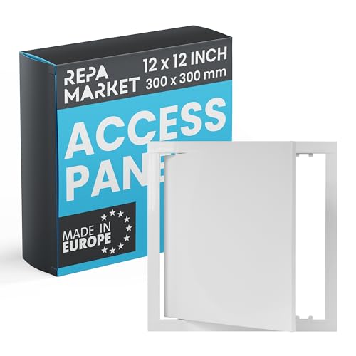 Repa Market 12 x 12 Inch Wall Access Panel for Drywall – White ABS Plastic Wall Hole Cover Plate/Plumbing Access Panel for Drywall & Ceiling/Cover Plates with Latch – Durable Service Hatch - color: White, size: 12 x 12
