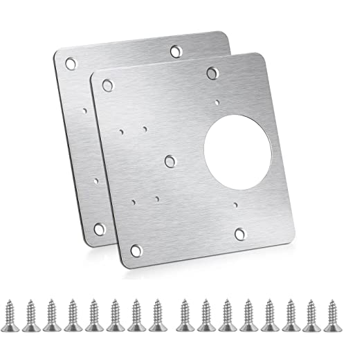 Cabinet Hinges Repair Plate,Stainless Steel Hinge Repair Brackets Kit,Kitchen Cupboard Door Hinge Repair Plate Kit Includes Fixing Screws,Protect Wooden Kitchen Cabinet Door,Furniture(2 PCS)… - size: 2 PCS