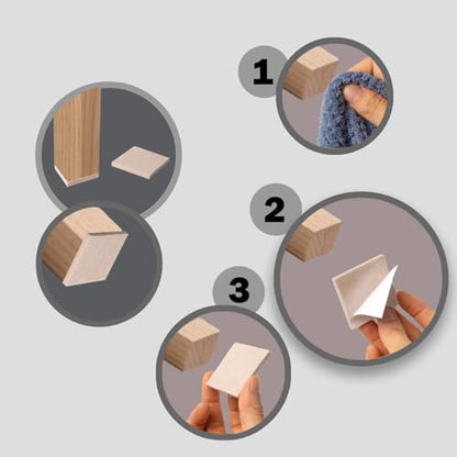 Beige Square Self Stick Furniture Pads, Non Slip Anti Scratches Felt Pads Floors Protector, 12 PCS, 1 Inch * 1 Inch - size: 1 Inch * 1 Inch
