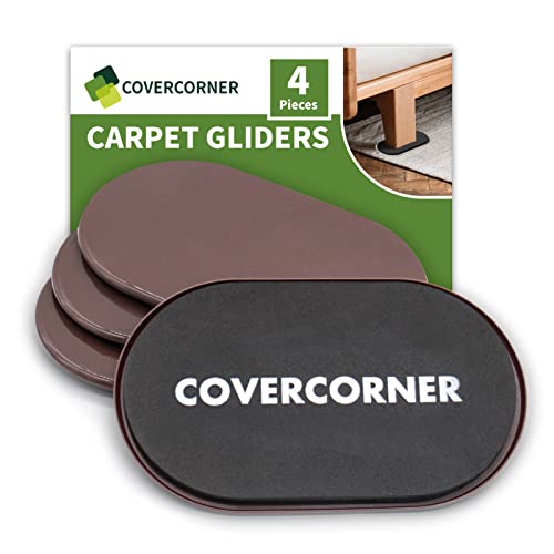Furniture Sliders for Carpet 4 PCS - 9 1/2 inch Furniture Moving Slider Chair Legs Floors Protectors– Move Your Furniture Easy & Safely (for Carpet) Brown - size: 4 Pcs 9 1/2 Inch Brown