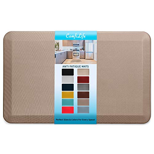 ComfiLife Anti Fatigue Floor Mat – 3/4 Inch Thick Kitchen Mats for Floor, Standing Desk Mat, Kitchen Rug – Comfort at Home, Office – Durable – Stain Resistant – Non-Slip Bottom (20" x 32", Rose Gold) - color: Rose Gold, size: 20" x 32"