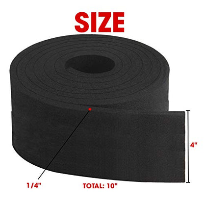 Neoprene Foam Strip Roll by Dualplex, 4" Wide x 10' Long x 1/4" Thick, Weather Seal High Density Stripping – Weather Strip Roll Insulation Foam Strips - 10 Feet Long - size: 4" Wide x 10' Long x 1/4" Thick