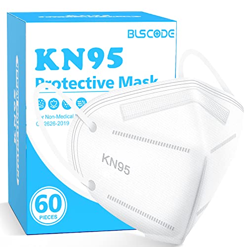 KN95 Face Mask 60 Pack,Individually Wrapped 5-Layer face Masks,Filter Efficiency≥95% - color: White