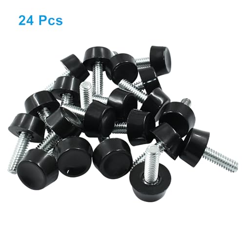 24 Pcs 1/4" Furniture Leveling Feet Adjustable Table Levelers Chair Glide Leveling Screw in Threaded for Patio Furniture Tables Chairs - size: 1/4"