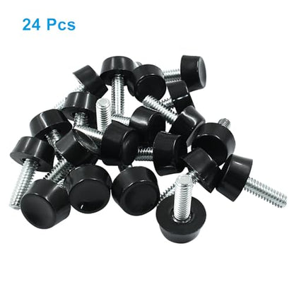 24 Pcs 1/4" Furniture Leveling Feet Adjustable Table Levelers Chair Glide Leveling Screw in Threaded for Patio Furniture Tables Chairs - size: 1/4"