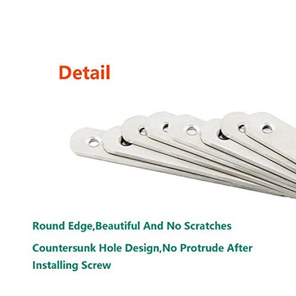 4 Pack Flat Mending Plate for Wood,ULIFESTAR Stainless Steel Straight Brackets 300mm / 12" Length 8 Screw Hole Flat Repair Fixing Wood Brace Joining Plates Connector with Fixing Screws - size: ['300x25x4mm']