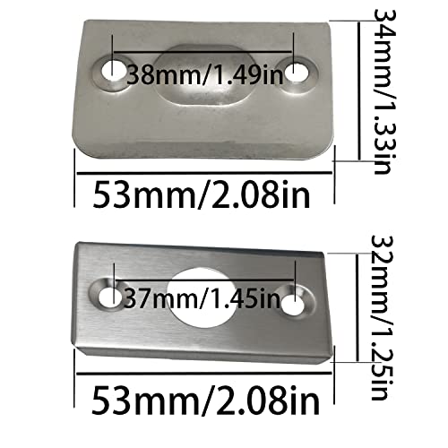 4Sets Small Closet Door Ball Catch Cabinet Stainless Steel Drive in Ball Catch with Strike Plate Drive-in Spring Ball Latches Brushed Stain Finish Hardware