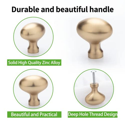 TUNNY 10 Pack Oval Ellipse Single Hole Cabinet Knob-Champagne Bronze Single Hole Furniture Hardware Knob for Bathroom Dresser Kitchen Cabinets Bedroom Cabinet Pull - color: Champagne Bronze, size: Knob - 1.32"(33.6mm) Diameter - 10pcs