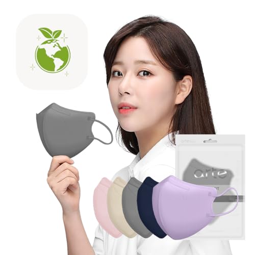 HOMSSEM [25p Arte Korea Face Mask for Adults – Bird Beak type 2D Protective Health Face Mask (Gray) - color: Gray