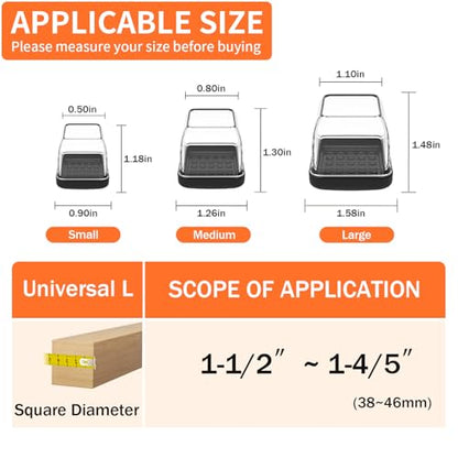 Chair Sliders for Carpeted Floors, 16Pcs Chair Glides Square Furniture Sliders Carpet, Teflon Table Leg Protectors Sliders for Carpet, Make Furniture Glides Move Easy (Fit 1.5-1.8", Clear) - size: Fit: 1.4"-1.8"